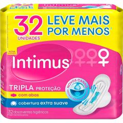 Intimus Absorvente c/ Abas 32un. Tripla Proteção Cobertura Extra Suave