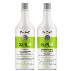 Inoar Kit Cicatrifios Shampoo e Condicionador 2X1L Plástica Capilar Instantânea