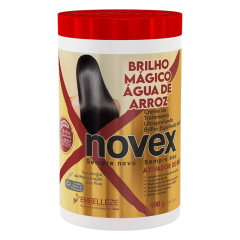 Novex Brilho Mágico Água de Arroz Creme de Tratamento Ultraprofundo Brilho Espelhado Asiático 400g