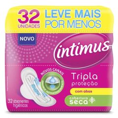 Intimus Absorvente c/ Abas 32un. Tripla Proteção Cobertura Seca