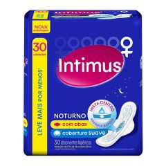 Intimus Absorvente Higiênico Noturno c/ Abas 30un. Cobertura Suave