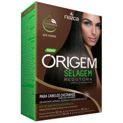 Nazca Kit Origem Selagem Redutora Shampoo Antirresíduos 50ml + Selante 90ml + Condicionador Matizante Castanho 50ml 