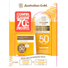 Australian Gold  Kit  Protetor Solar Corporal FPS50 200g + Protetor Solar Facial FPS50 50g