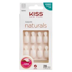 Kiss Salon Naturals Unhas Postiças Quadrado Curto 28 Un. Tamanho 14