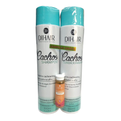 Dihair Kit Cachos Shampoo e Condicionador 2x300ml + Ampola 10ml 