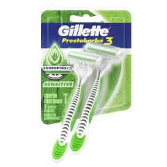 APARELHO DE BARBEAR GILLETTE Prestobarba3 Sence Care  2unid