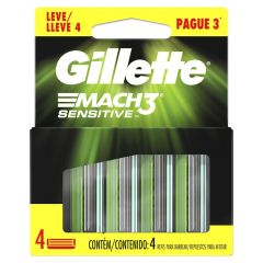 Gillette Mach3 recarga Leve 4 Pague3 Sensitive