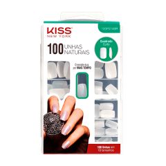 Unhas Postiças Kiss NY - 100 Unhas Naturais Quadrado Curto