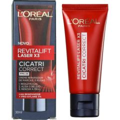 L'Oreal Paris Revitalift Laser X3 Cicatri Correct Creme Reparador 30ml Marcas e Rugas FPS 25