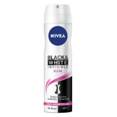 Nivea desodorante aerosol fem black e white invisible clear 150ml