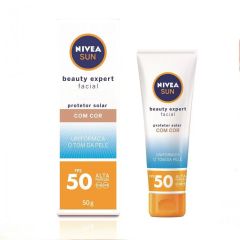 Nivea Sun Beauty Expert Facial Protetor Solar 50g FPS 50 com Cor 