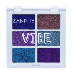 Paleta de Sombras  Zanphy Glitter Vibe Azul 9g