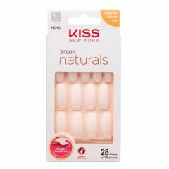 Kiss Salon Naturals Unhas Postiças Bailarina Longo 28 Un. Tamanho 14