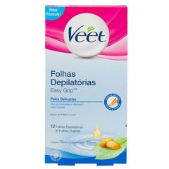 Veet Folhas Depilatórias 12 Folhas Peles Delicadas