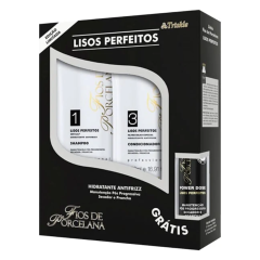 Triskle Kit Lisos Perfeitos Shampoo e Condicionador 2x500ml + Power Dose 45ml